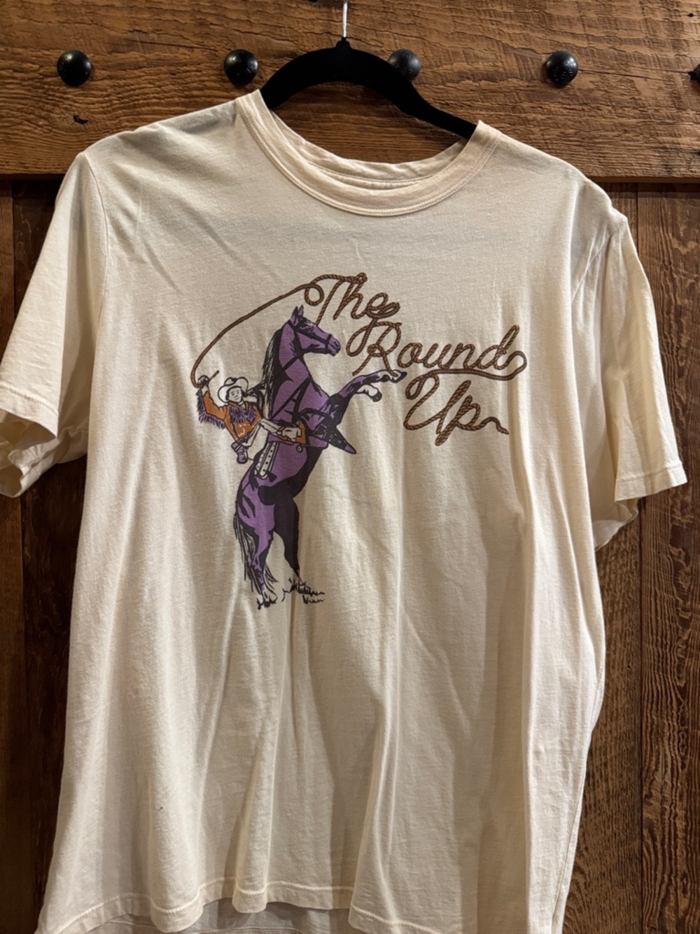imogene + willie Cream Tee with Purple Horse Graphic